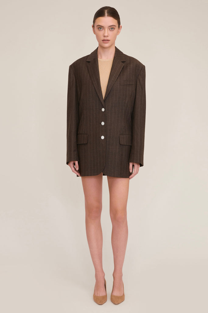 Cohen Pinstripe Boyfriend Blazer Dress | MARISSA WEBB
