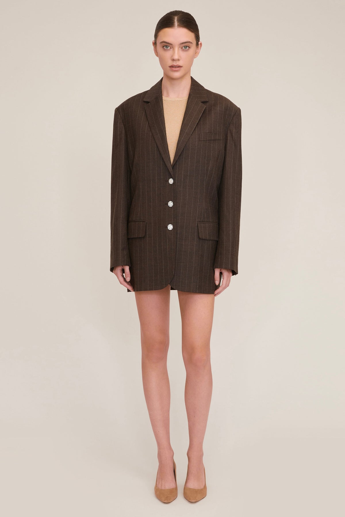 Cohen Pinstripe Boyfriend Blazer Dress | MARISSA WEBB
