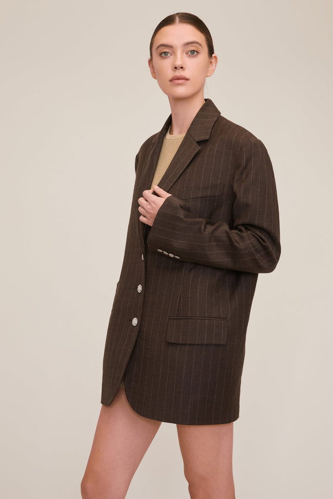 Cohen Pinstripe Boyfriend Blazer Dress | MARISSA WEBB