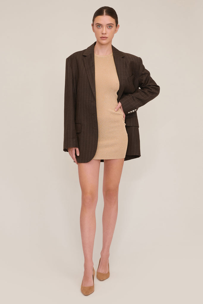 Ryan Ribbed Mini Sweater Tank Dress in Midas | MARISSA WEBB