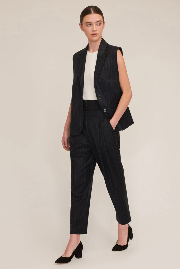 Arley Pinstripe Boy Blazer Vest | MARISSA WEBB