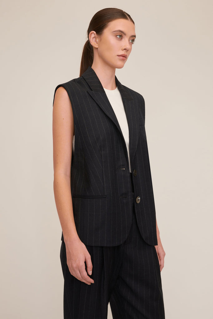 Arley Pinstripe Boy Blazer Vest | MARISSA WEBB