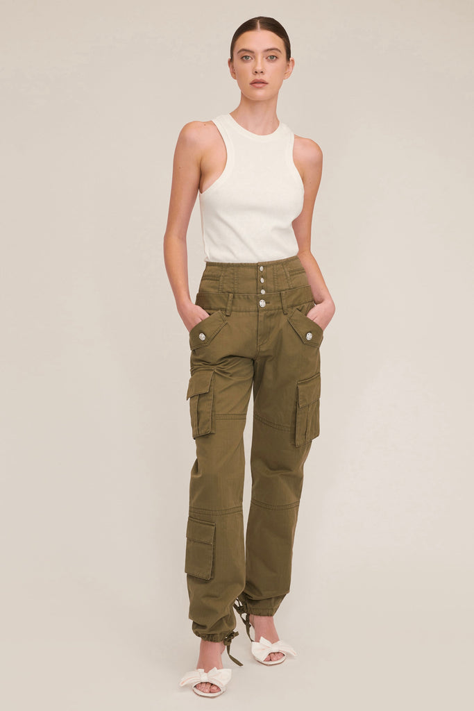 Willow Washed Canvas Corset Cargo Pant | MARISSA WEBB
