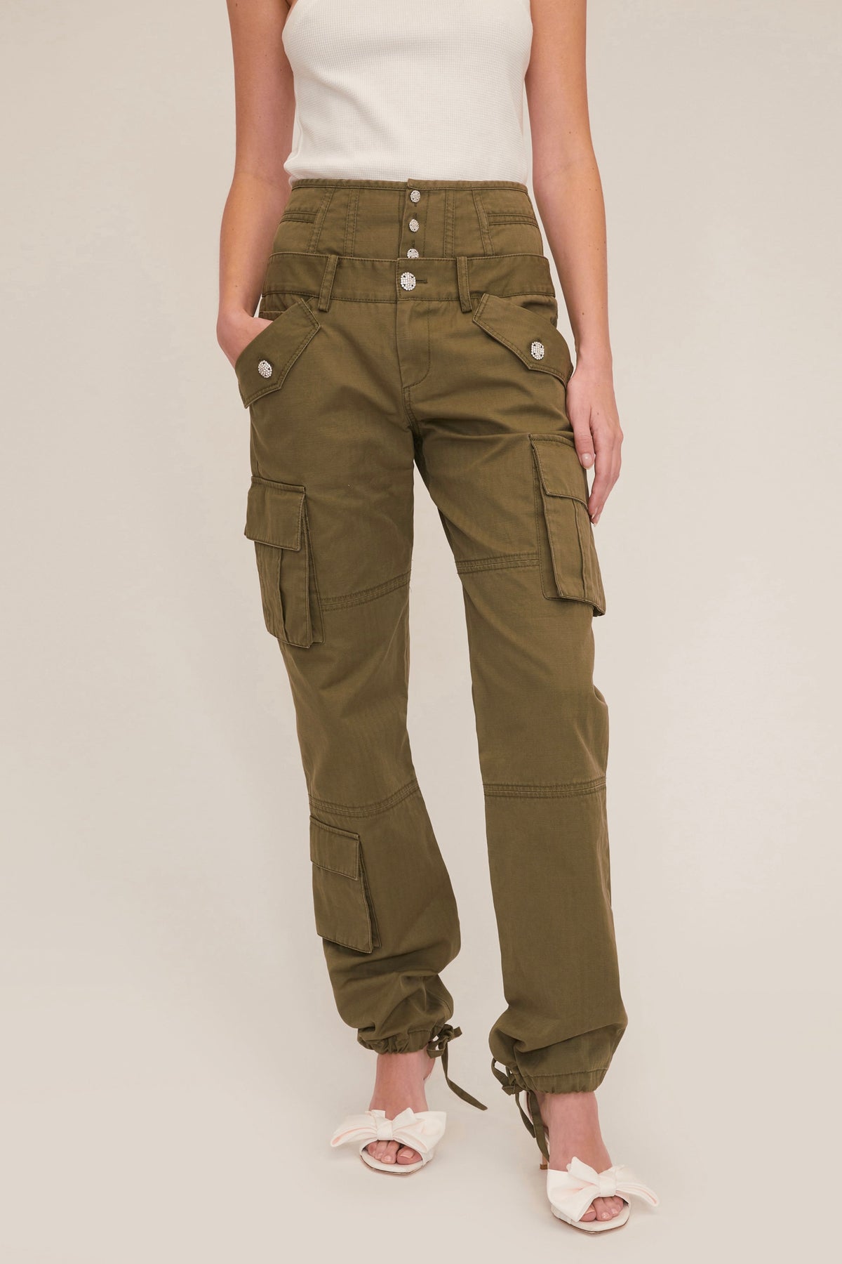 Willow Washed Canvas Corset Cargo Pant | MARISSA WEBB
