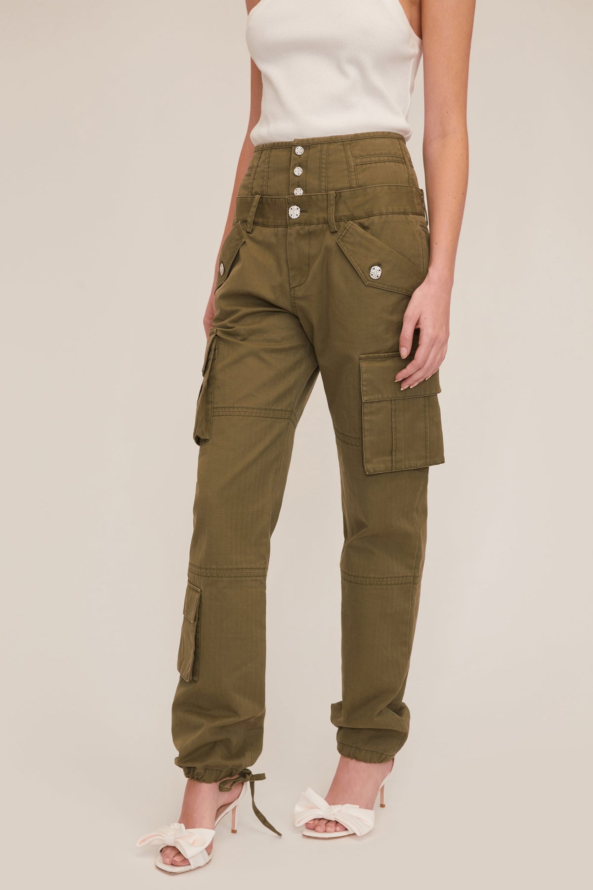 Willow Washed Canvas Corset Cargo Pant | MARISSA WEBB