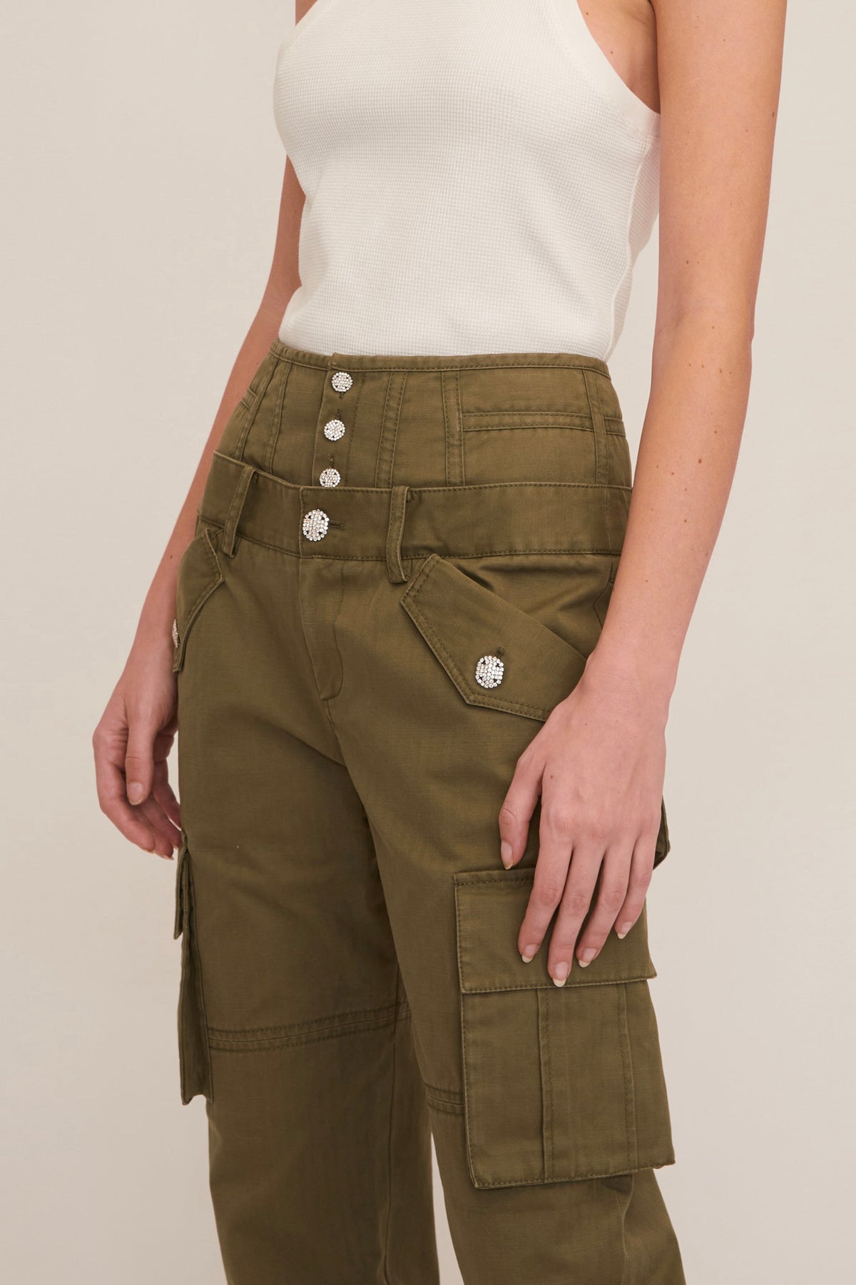 Willow Washed Canvas Corset Cargo Pant | MARISSA WEBB