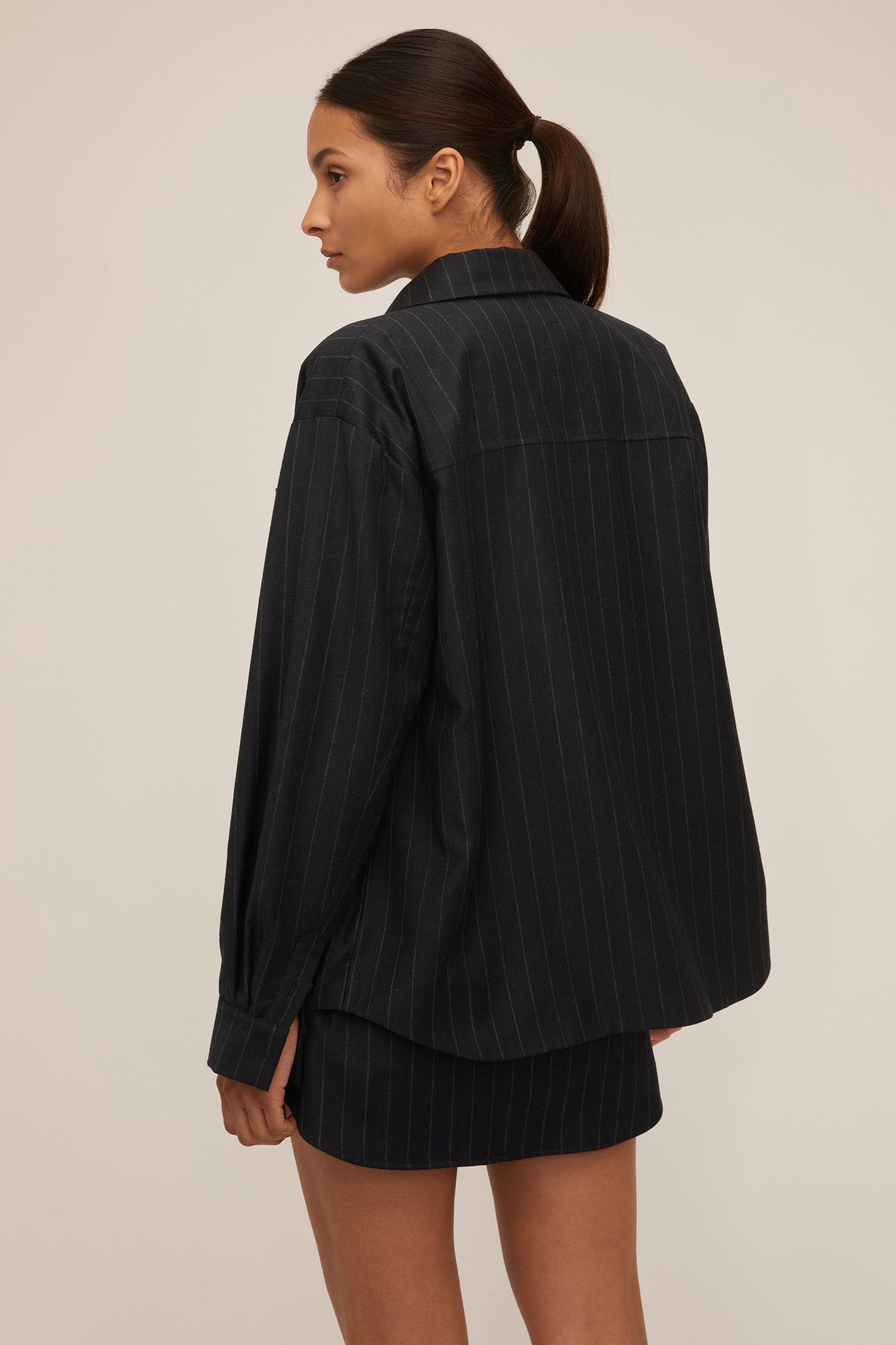 Lou Pinstripe Shirt Jacket