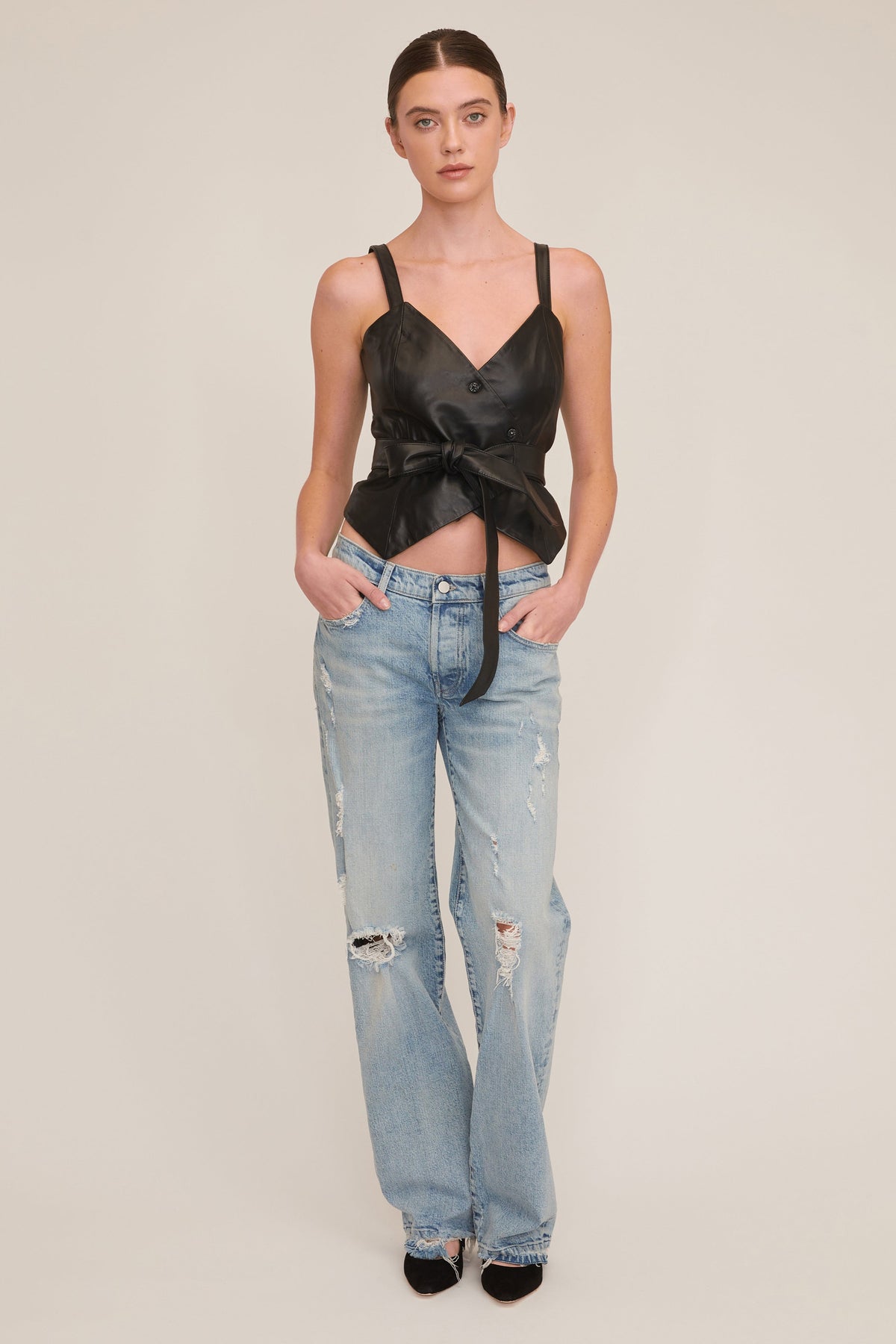 Raya Leather Wrap Vest | MARISSA WEBB