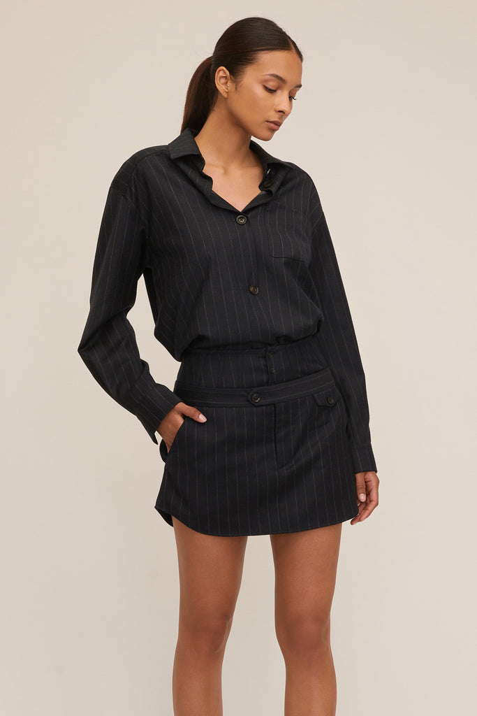 Lou Pinstripe Shirt Jacket