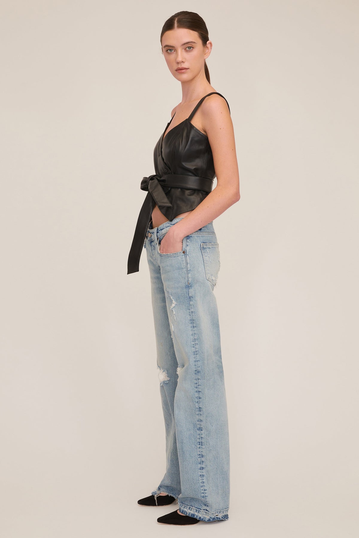 Raya Leather Wrap Vest | MARISSA WEBB