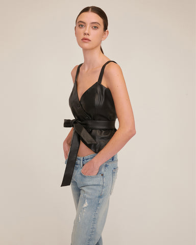 Raya Leather Wrap Vest | MARISSA WEBB