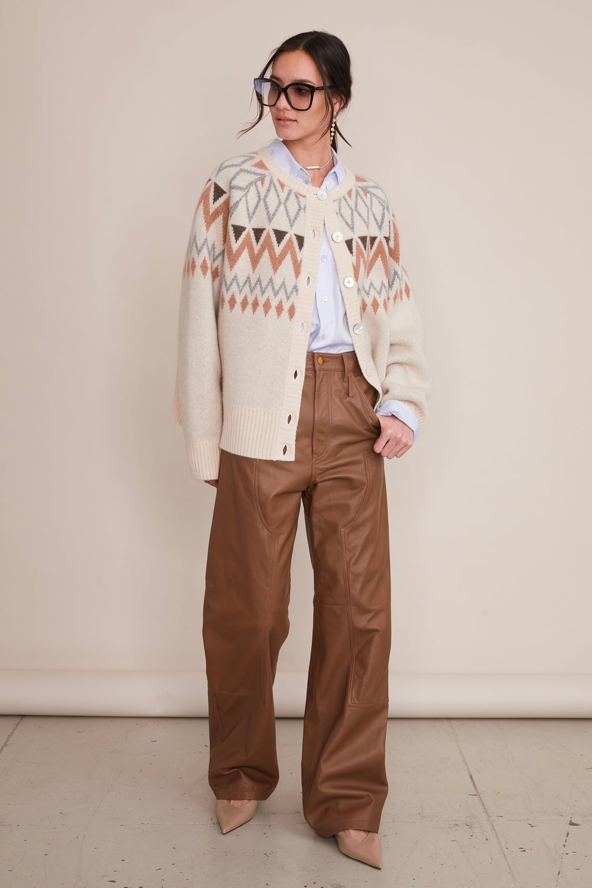 Chani Wool Cashmere Fair Isle Cardigan