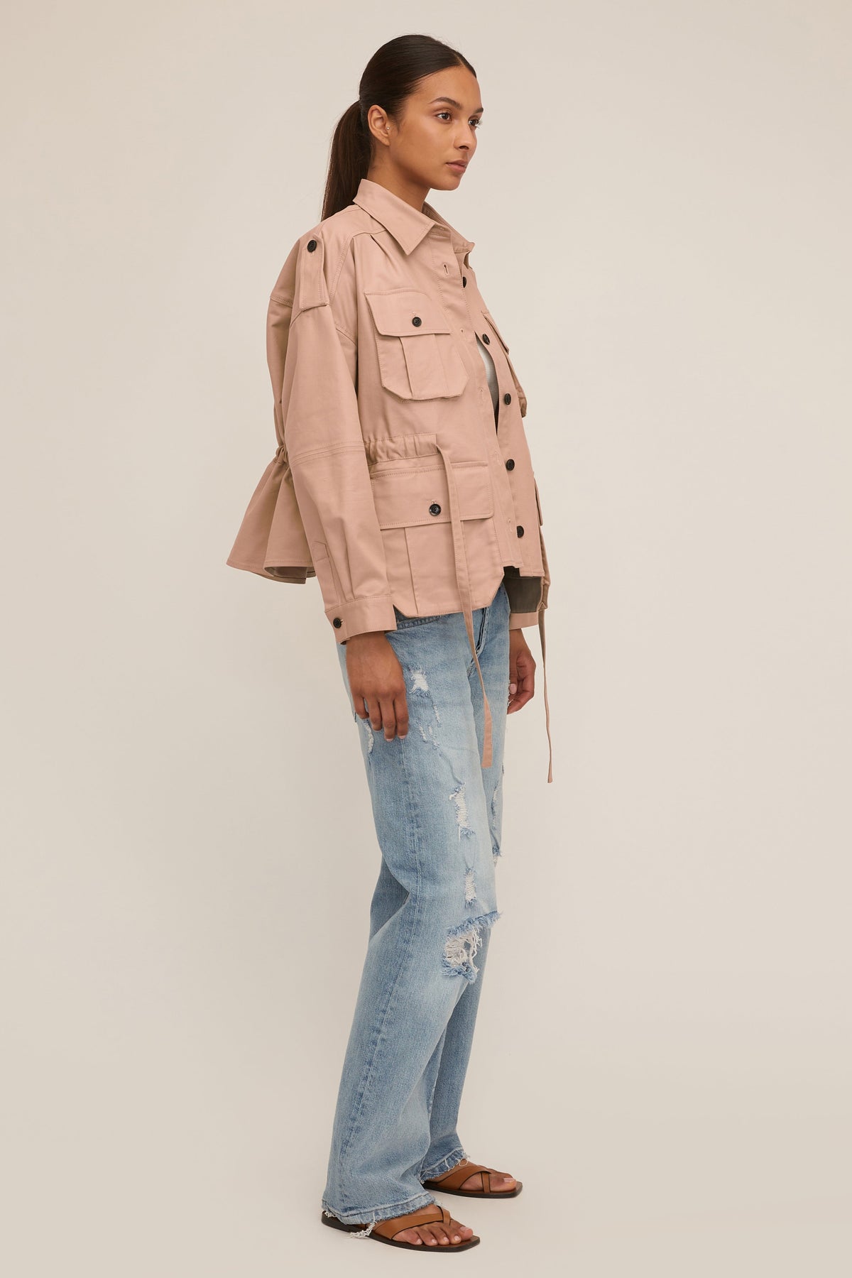 Dante Crisp Canvas Cropped Utility Jacket | MARISSA WEBB