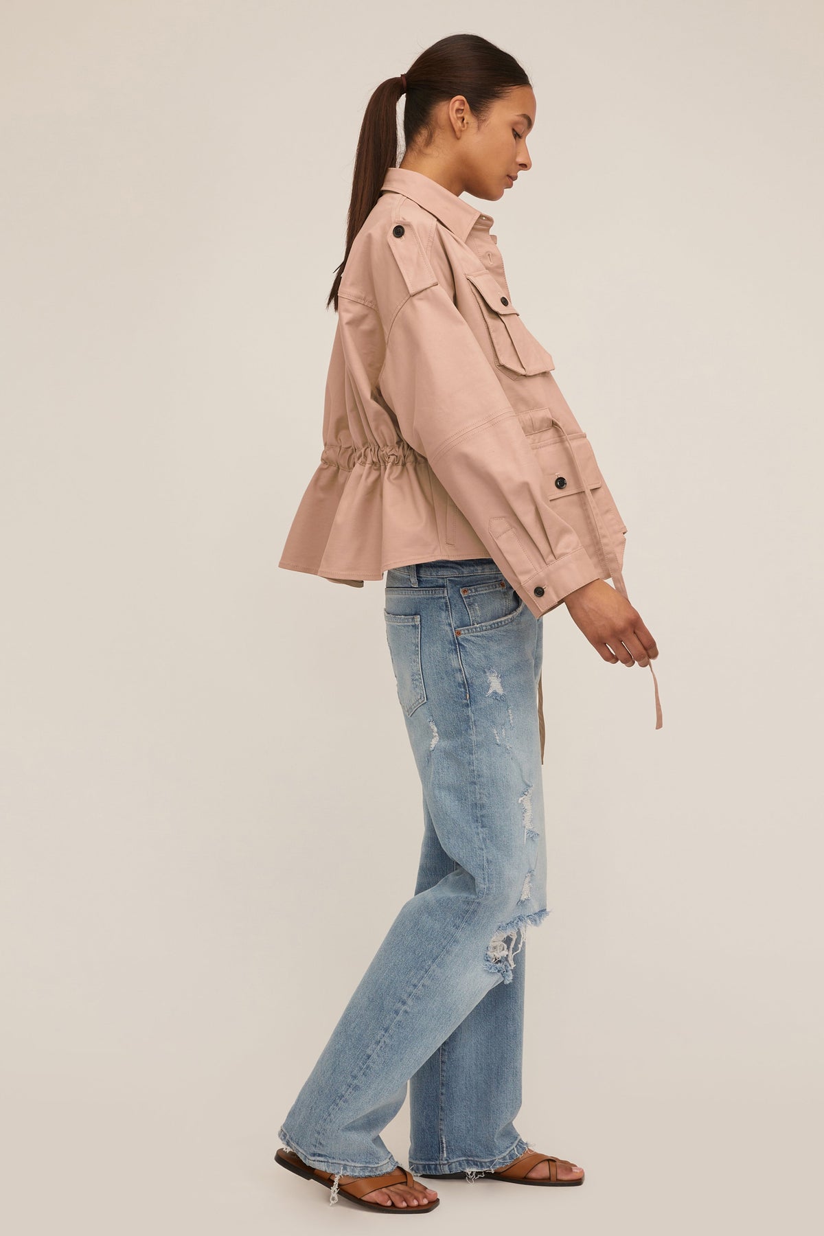 Dante Crisp Canvas Cropped Utility Jacket | MARISSA WEBB