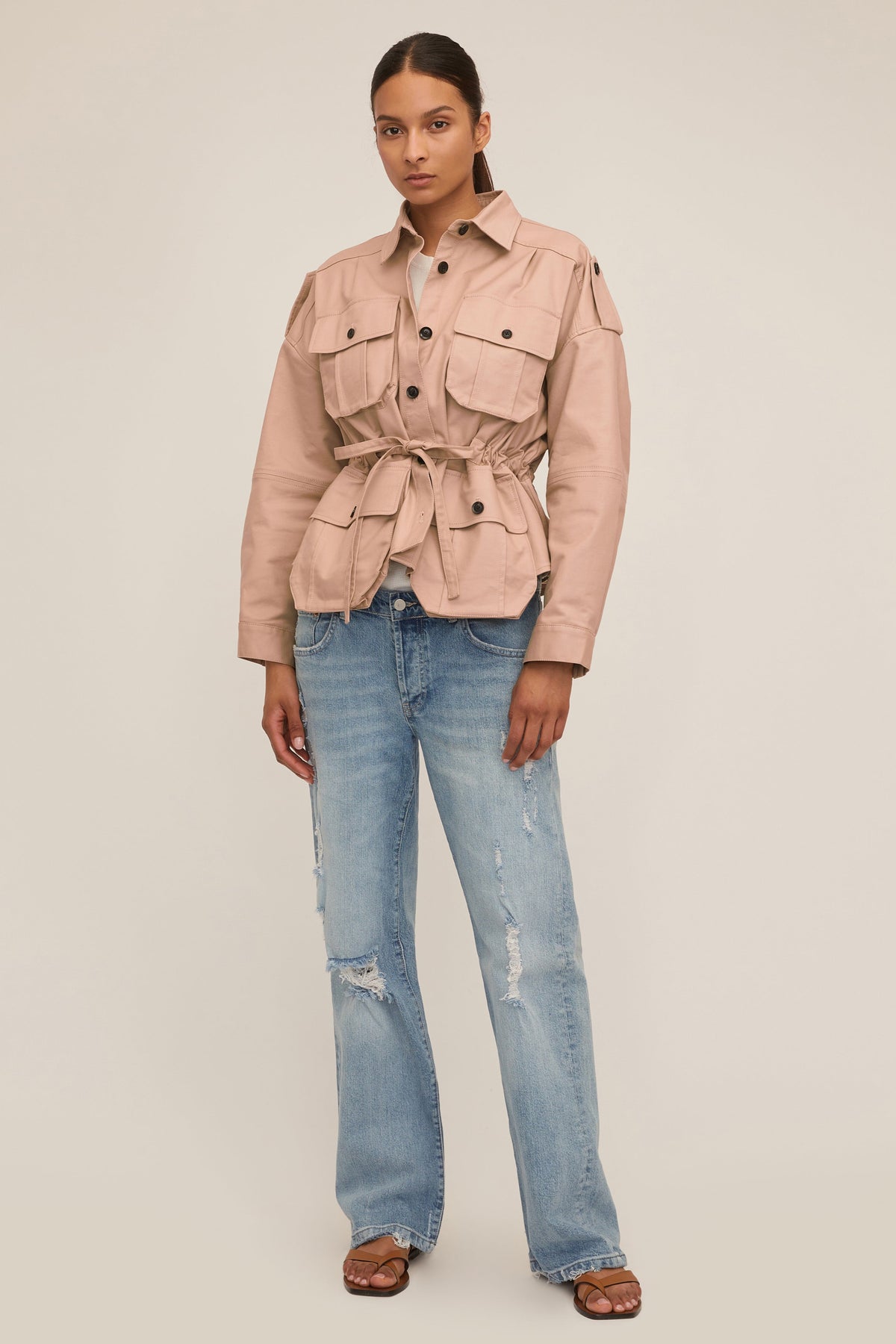 Dante Crisp Canvas Cropped Utility Jacket | MARISSA WEBB