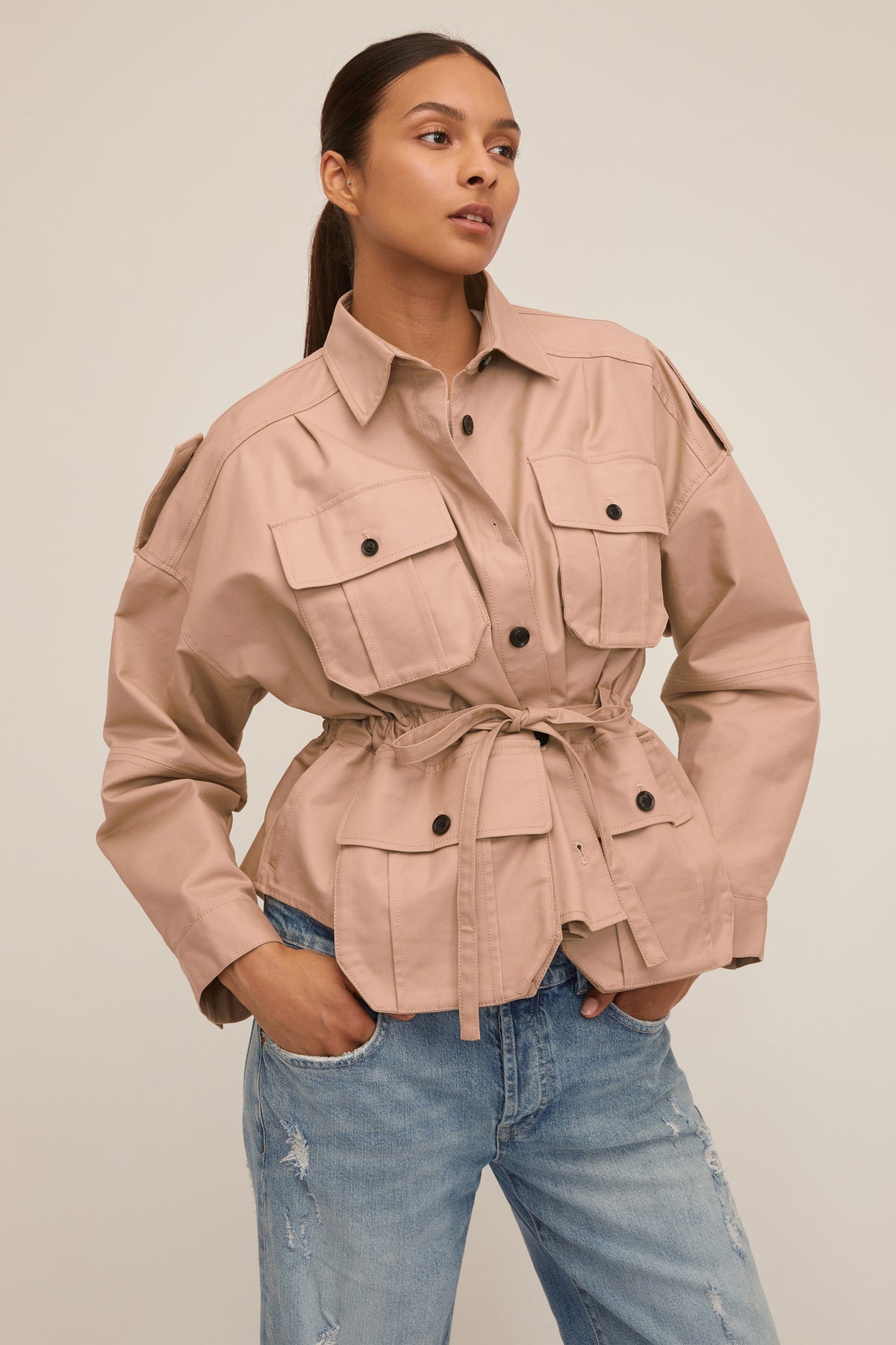 Dante Crisp Canvas Cropped Utility Jacket | MARISSA WEBB