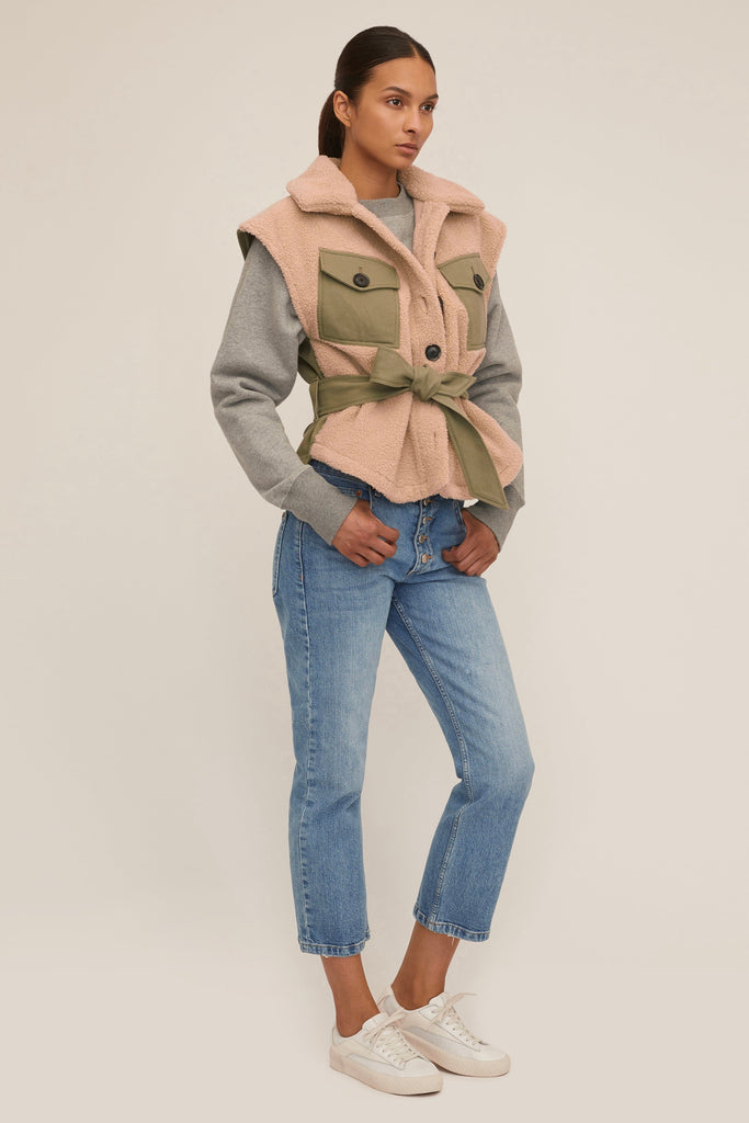 Frankie Sherpa Twill Vest | MARISSA WEBB