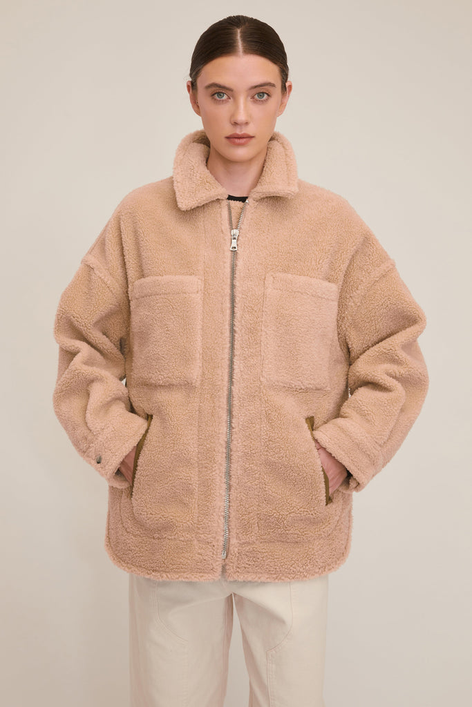 Amari Sherpa Twill Jacket | MARISSA WEBB