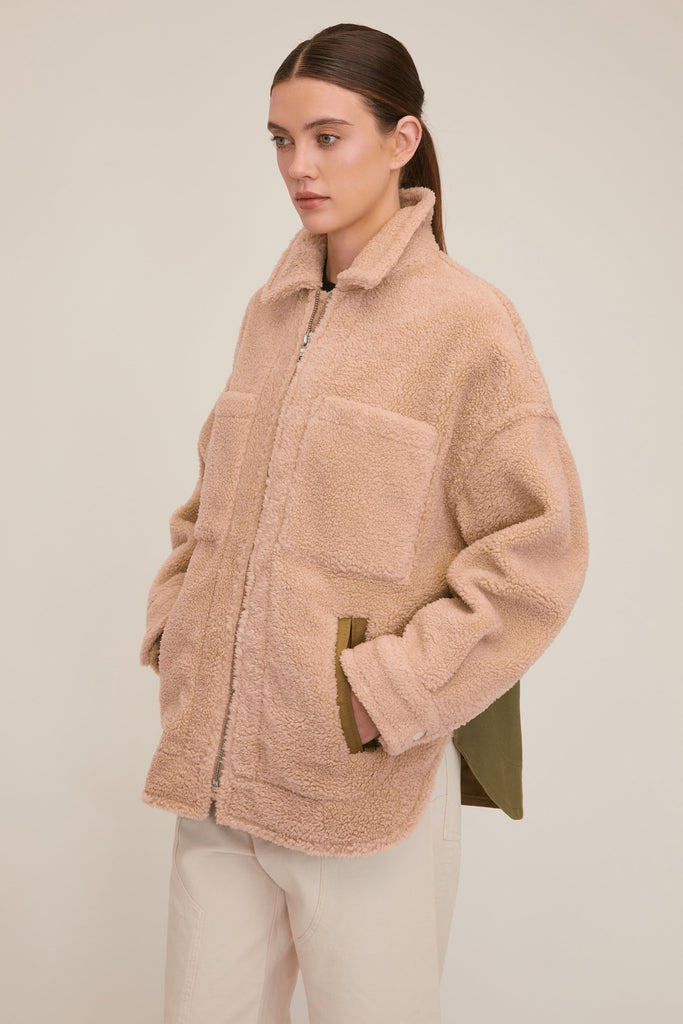 Amari Sherpa Twill Jacket | MARISSA WEBB