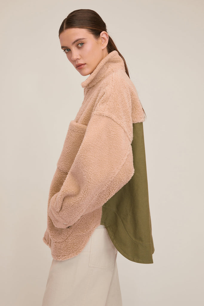 Amari Sherpa Twill Jacket | MARISSA WEBB