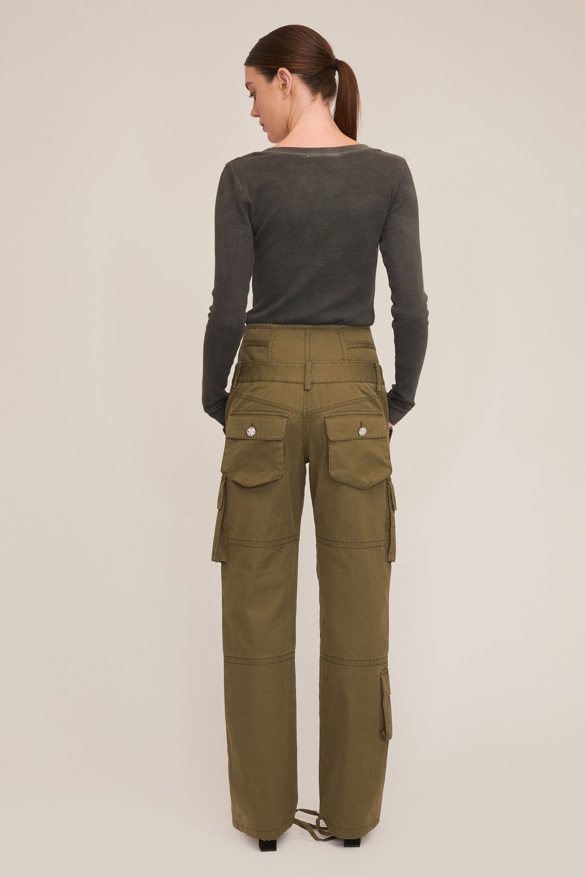 Stretch Waffle Lea Asymmetrical Pullover | MARISSA WEBB