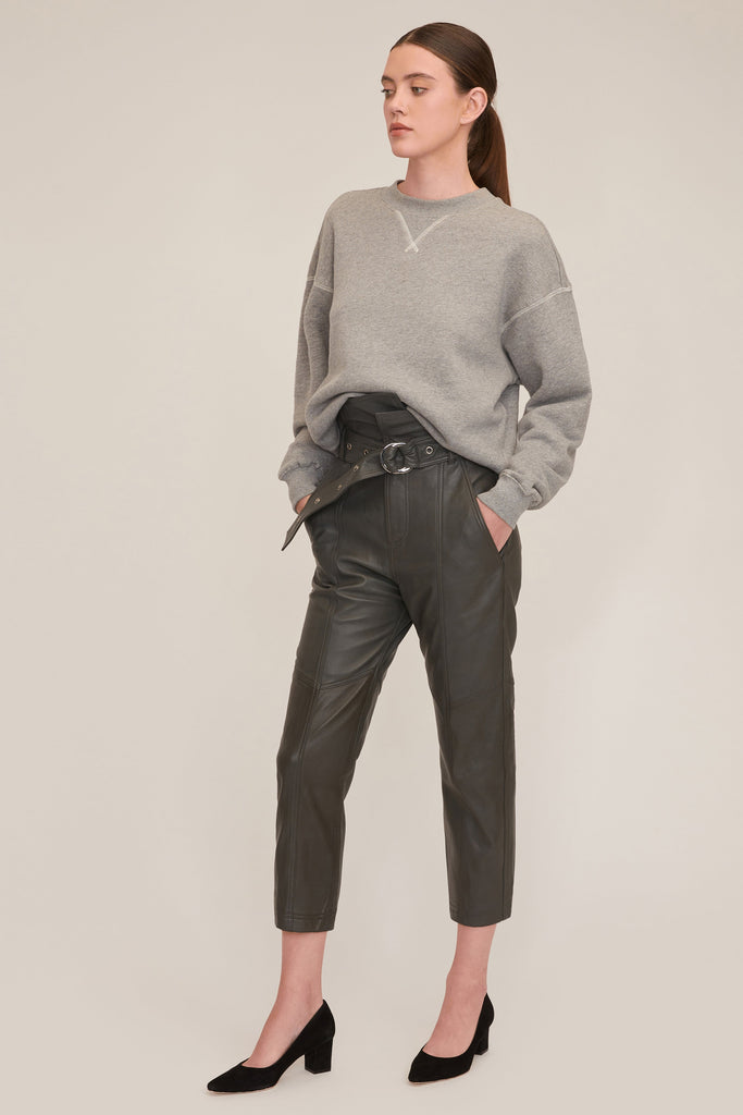 Anniston Leather Pant in Charcoal | MARISSA WEBB