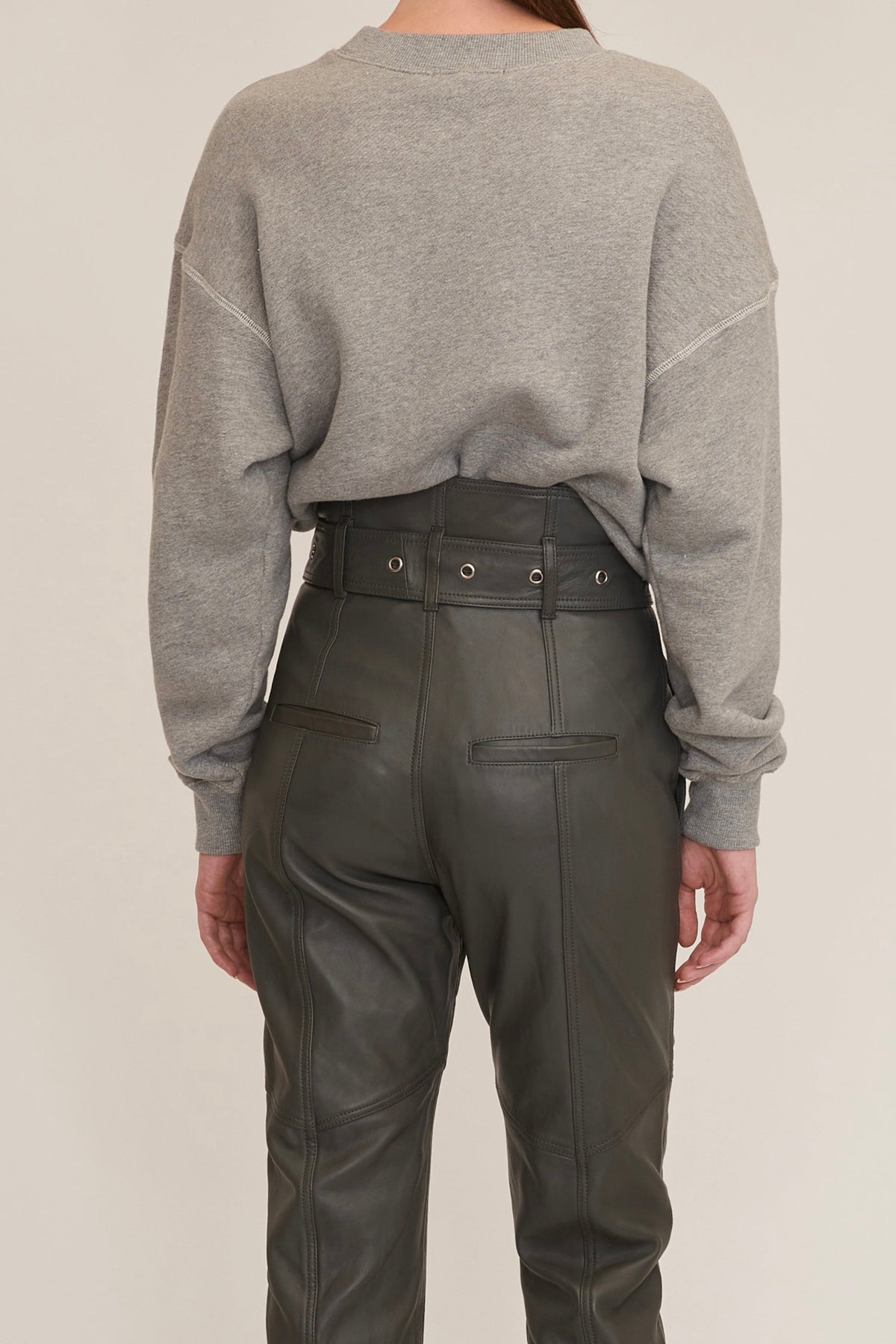 Anniston Leather Pant in Charcoal | MARISSA WEBB