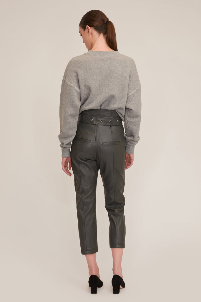 Anniston Leather Pant in Charcoal | MARISSA WEBB