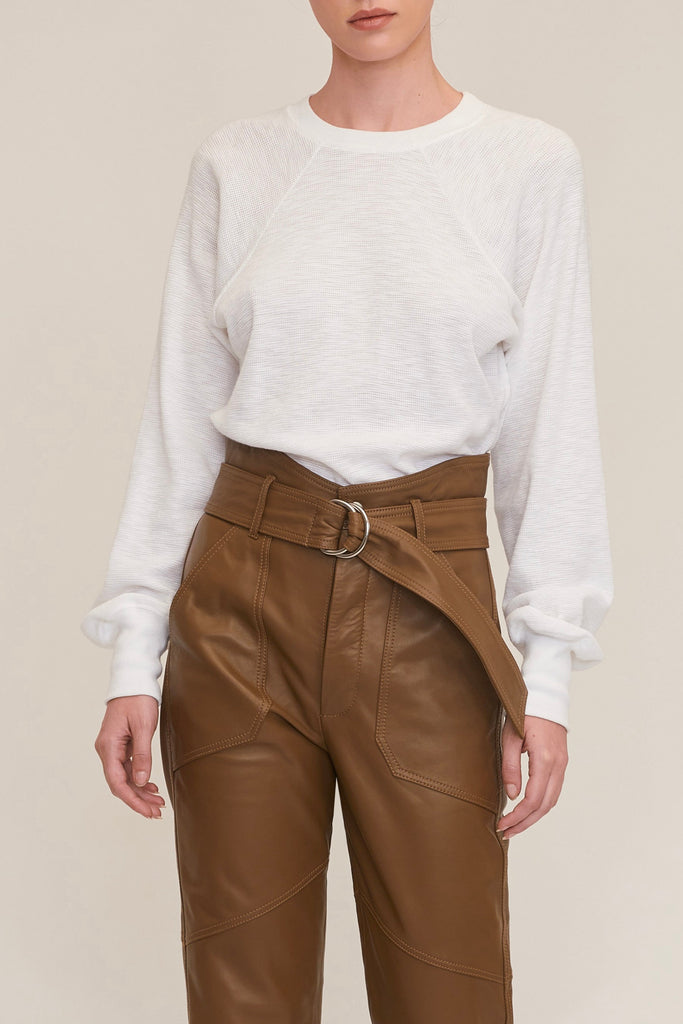 Bennett Patch Pocket Leather Pant in Sandstone | MARISSA WEBB