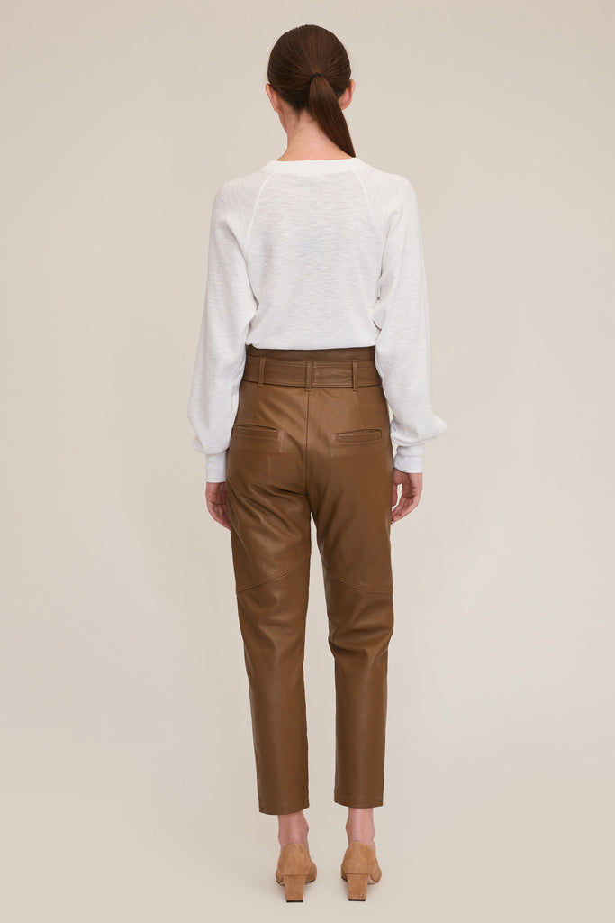 Bennett Patch Pocket Leather Pant in Sandstone | MARISSA WEBB