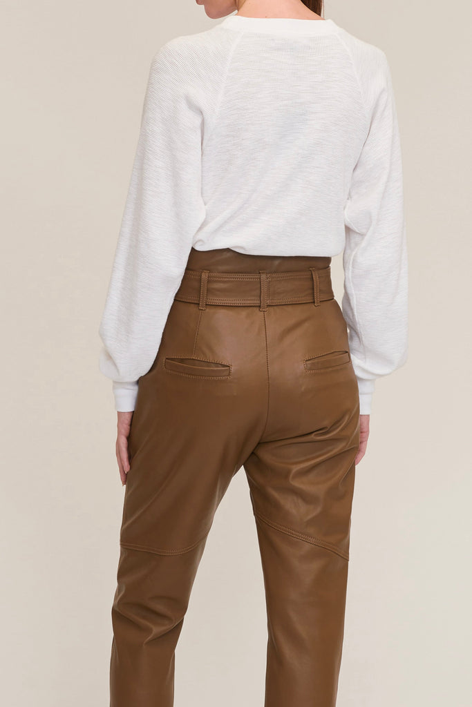 Bennett Patch Pocket Leather Pant in Sandstone | MARISSA WEBB