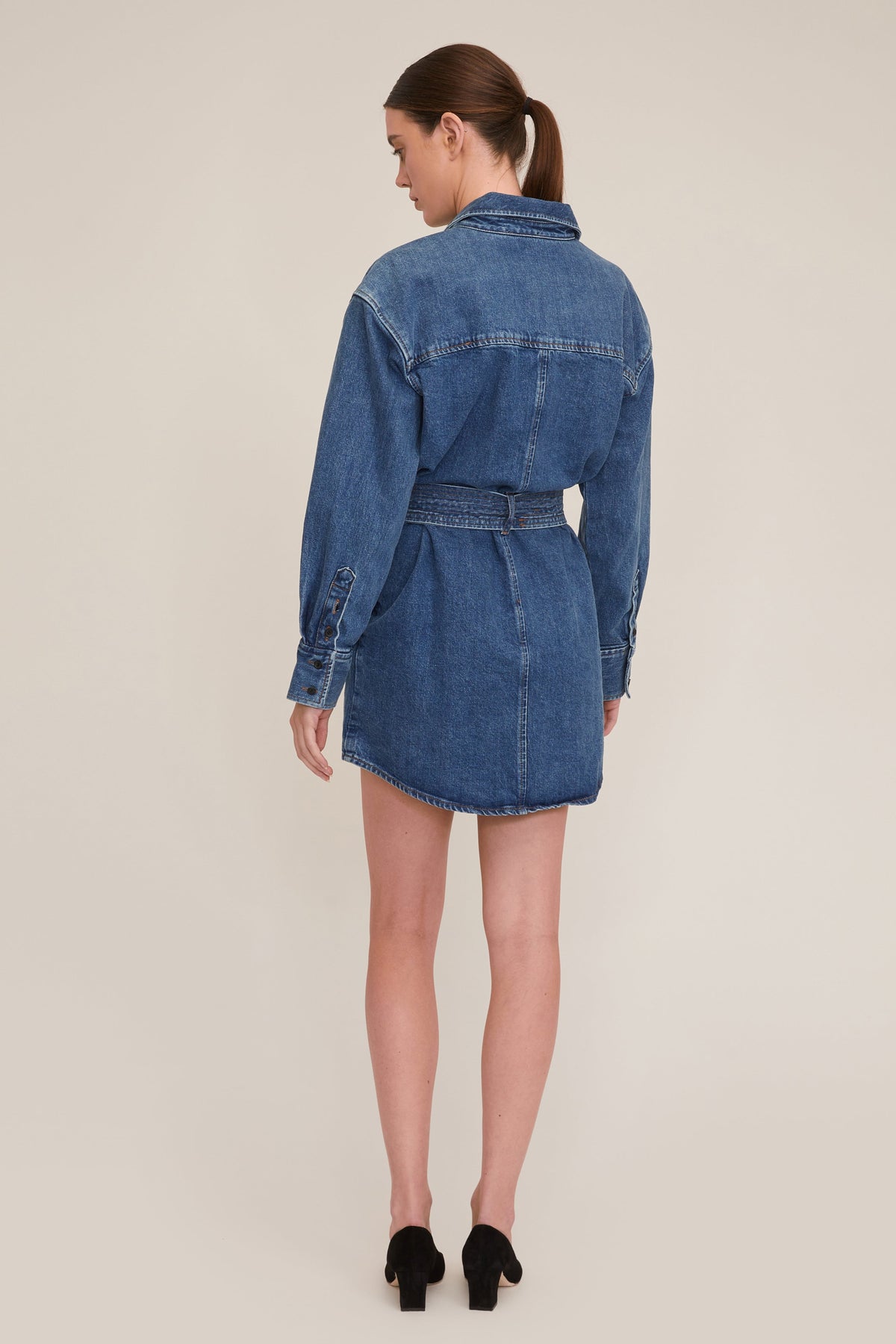 Skylar Denim Tunic Dress in Indigo Rinse Wash | MARISSA WEBB