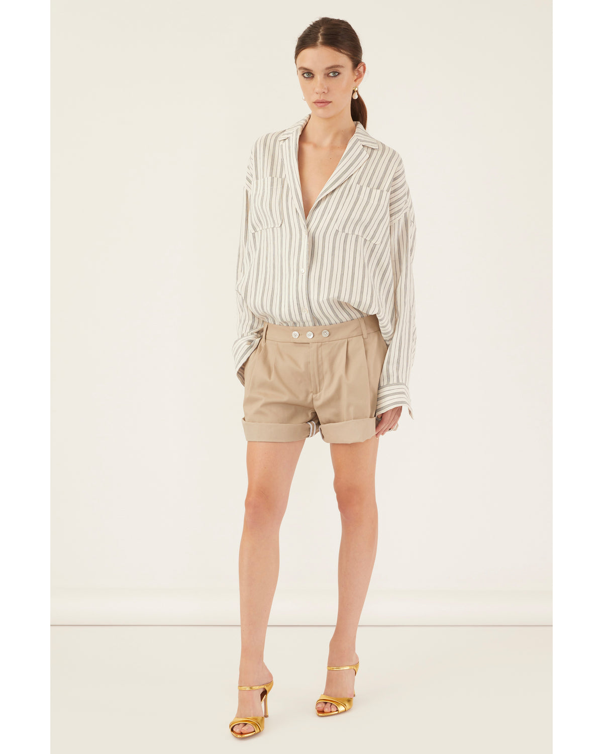 Bailey Pleated Chino Short in Sand Beige | MARISSA WEBBBailey Pleated Chino Short in Sand Beige | MARISSA WEBB