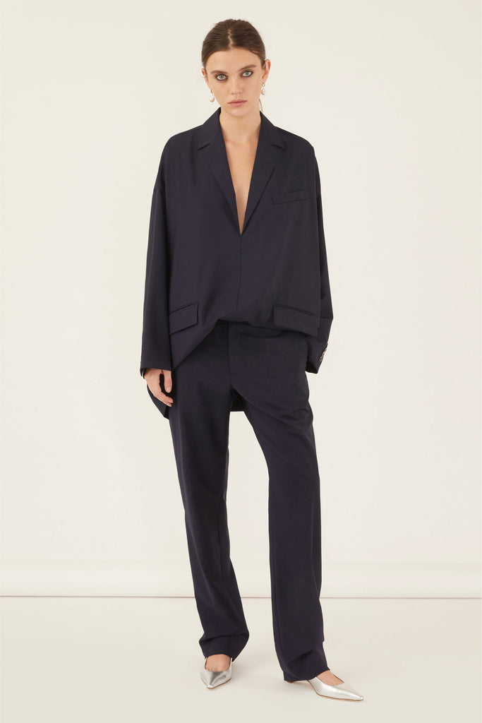 Carlo Low Rise Trouser in Indigo | MARISSA WEBB