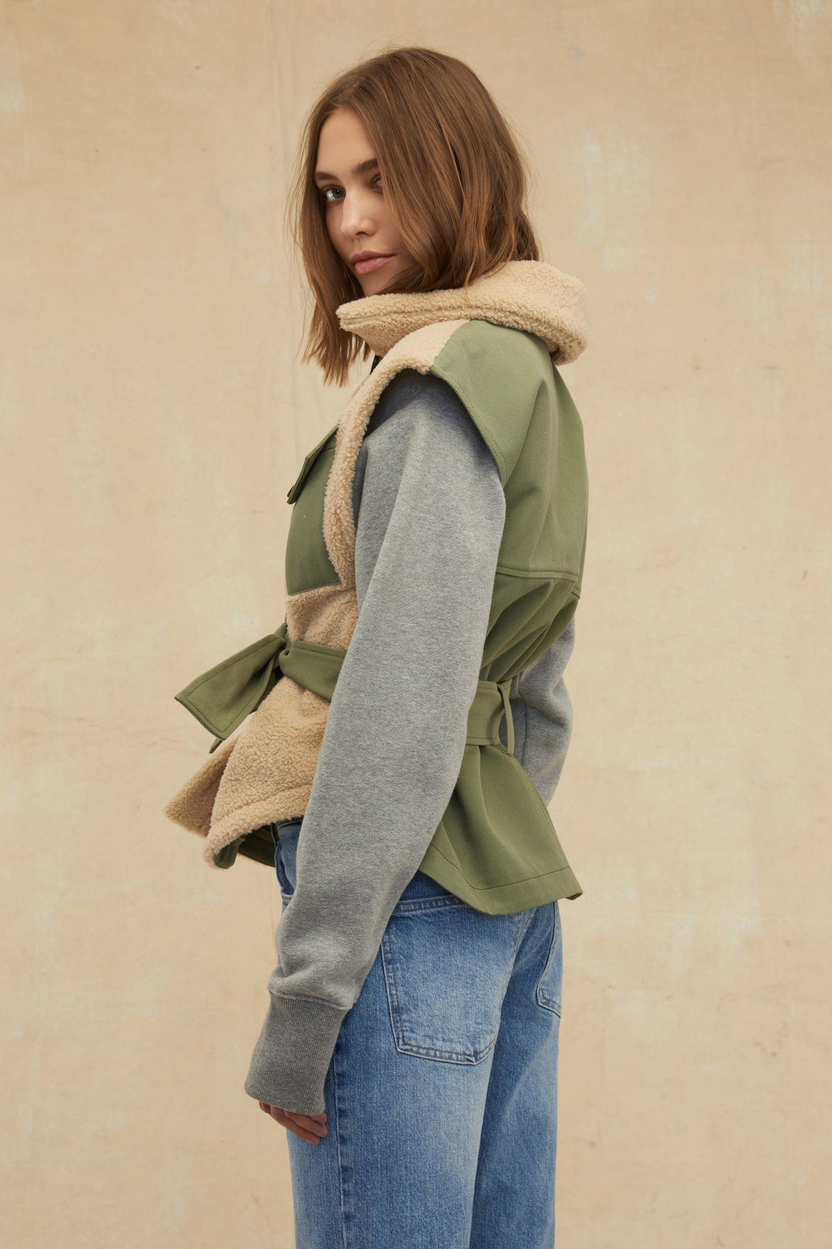 Frankie Sherpa Twill Vest | MARISSA WEBB