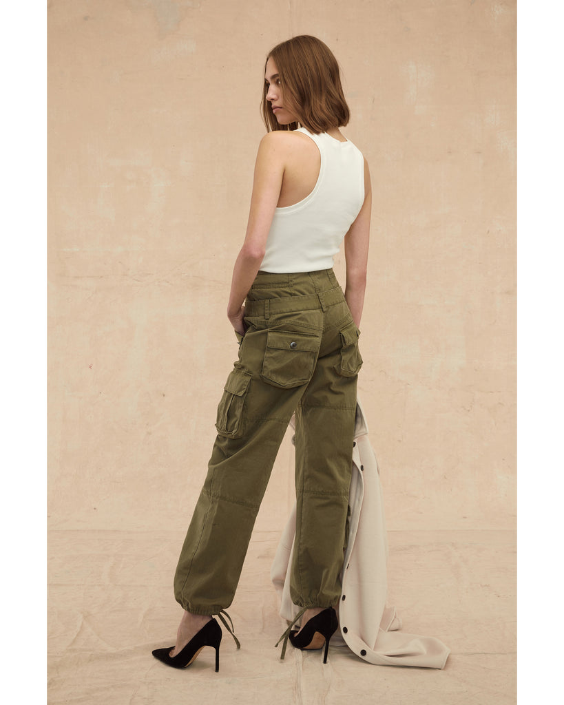 Willow Washed Canvas Corset Cargo Pant