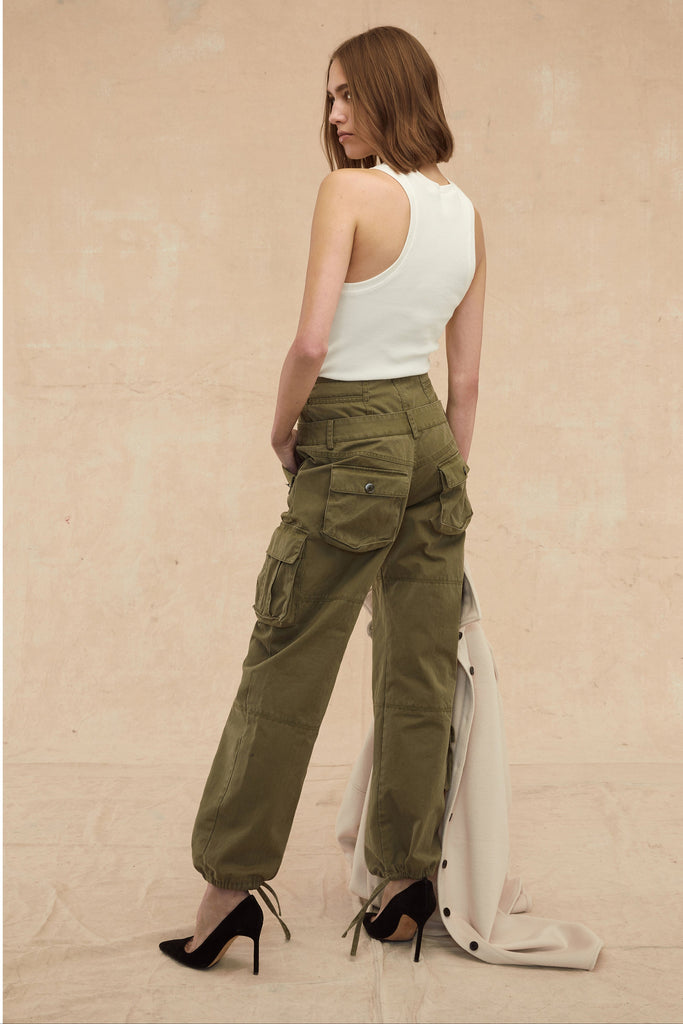 Willow Washed Canvas Corset Cargo Pant