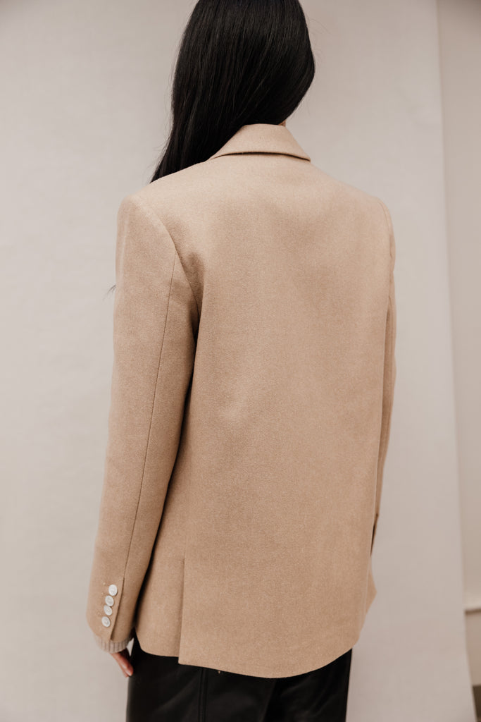 Tweed Boyfriend Blazer in Butterscotch