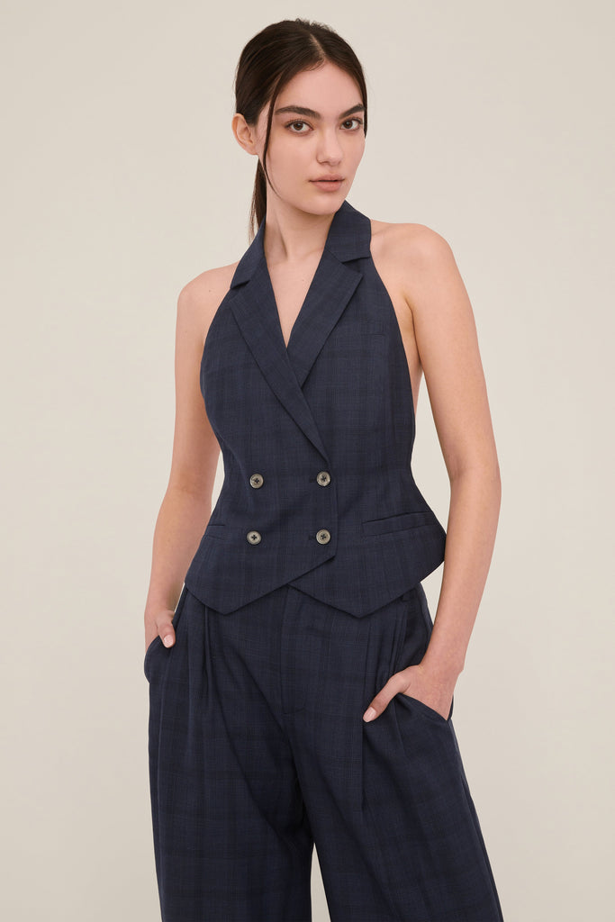 Ava Open Back Tuxedo Vest | MARISSA WEBB