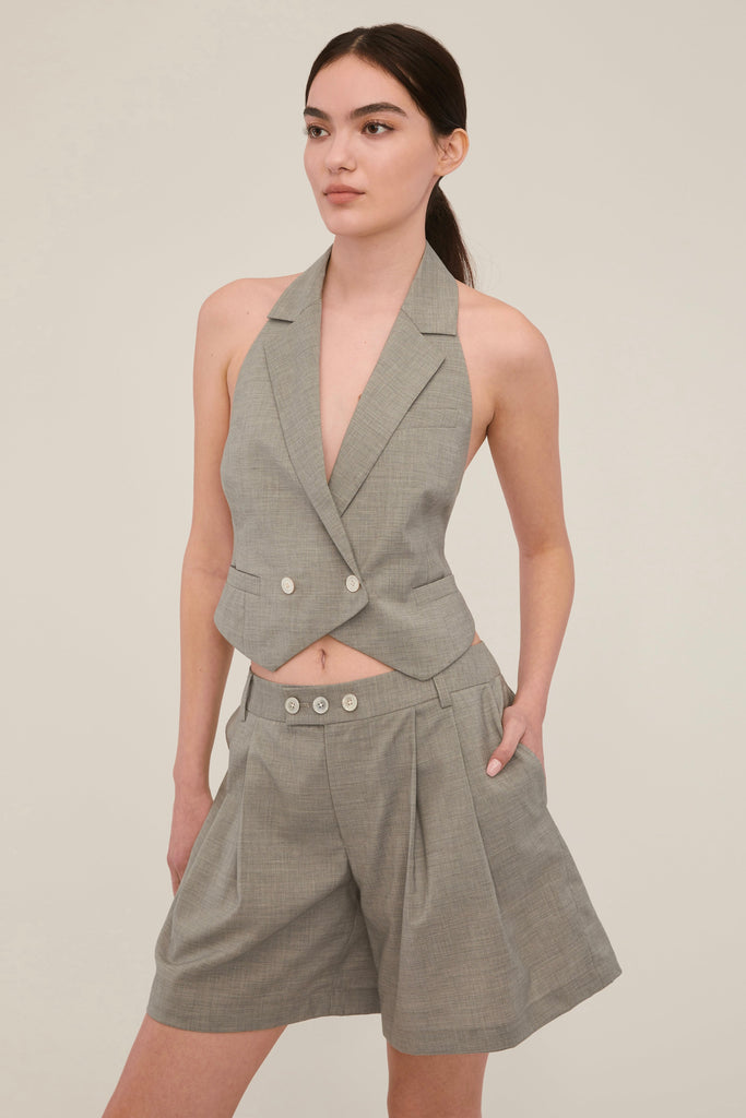 Bailey Pleated Wool Short | MARISSA WEBB