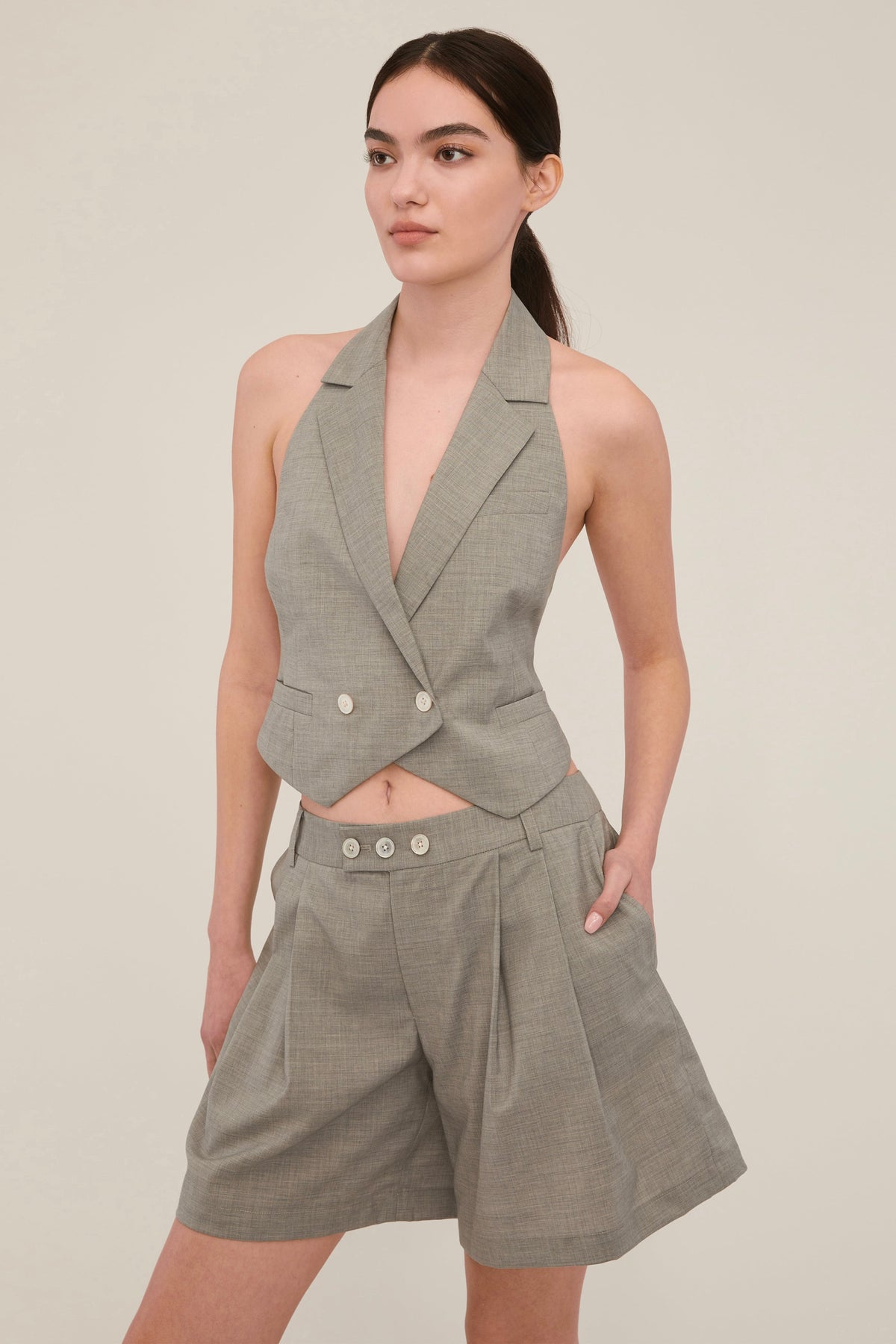 Bailey Pleated Wool Short | MARISSA WEBB