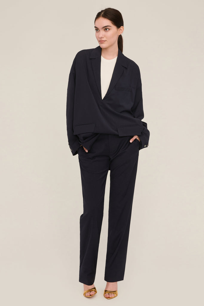 Carlo Low Rise Trouser in Indigo | MARISSA WEBB