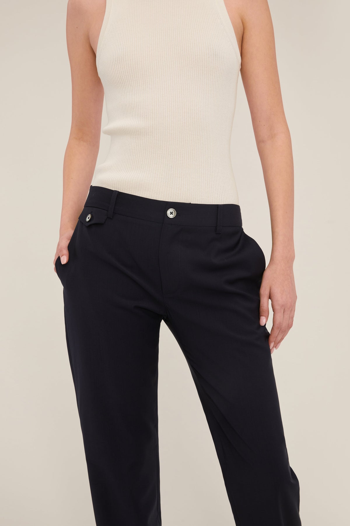 Carlo Low Rise Trouser in Indigo | MARISSA WEBB