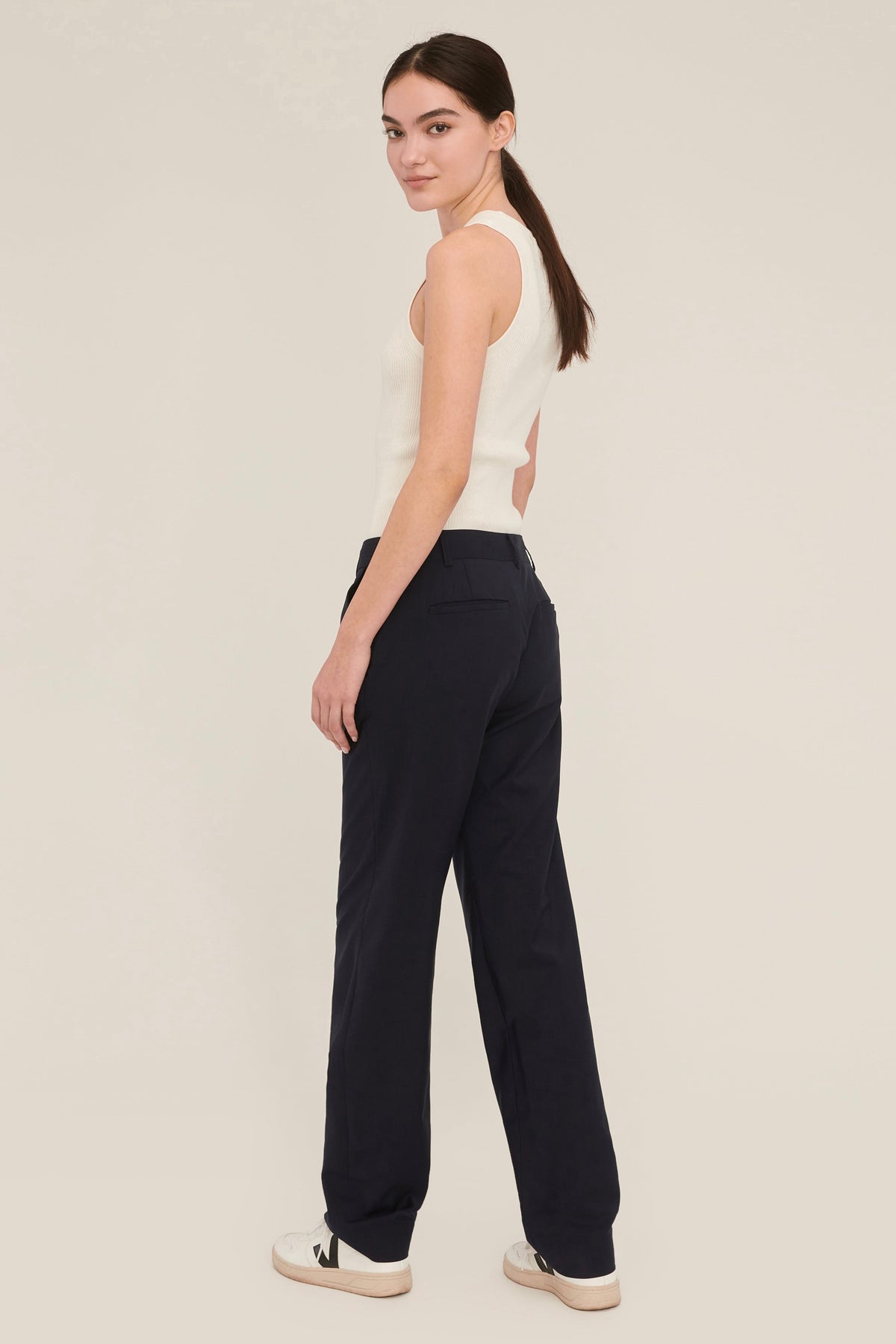 Carlo Low Rise Trouser in Indigo | MARISSA WEBB