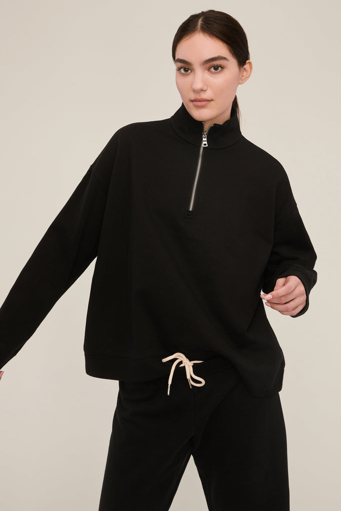 Blaine Low Rise Cropped Sweatpant in Black | MARISSA WEBB