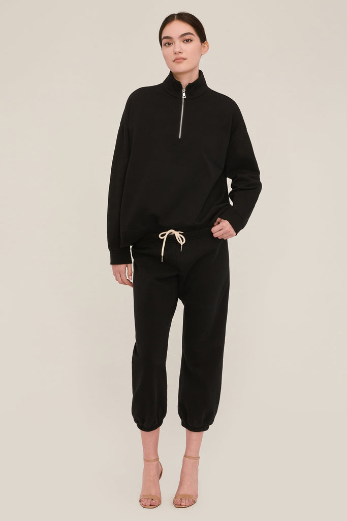 Blaine Low Rise Cropped Sweatpant in Black | MARISSA WEBB