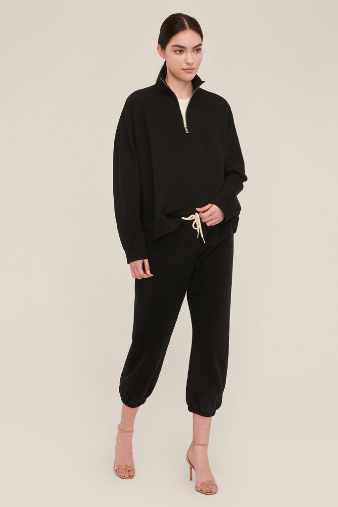 Blaine Low Rise Cropped Sweatpant in Black | MARISSA WEBB