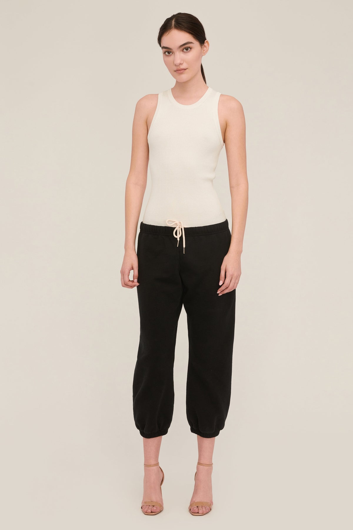 Blaine Low Rise Cropped Sweatpant in Black | MARISSA WEBB