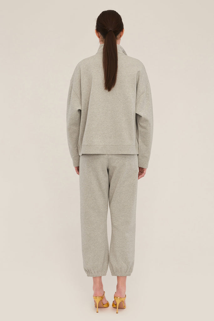 Blaine Low Rise Cropped Sweatpant in Heather Grey | MARISSA WEBB