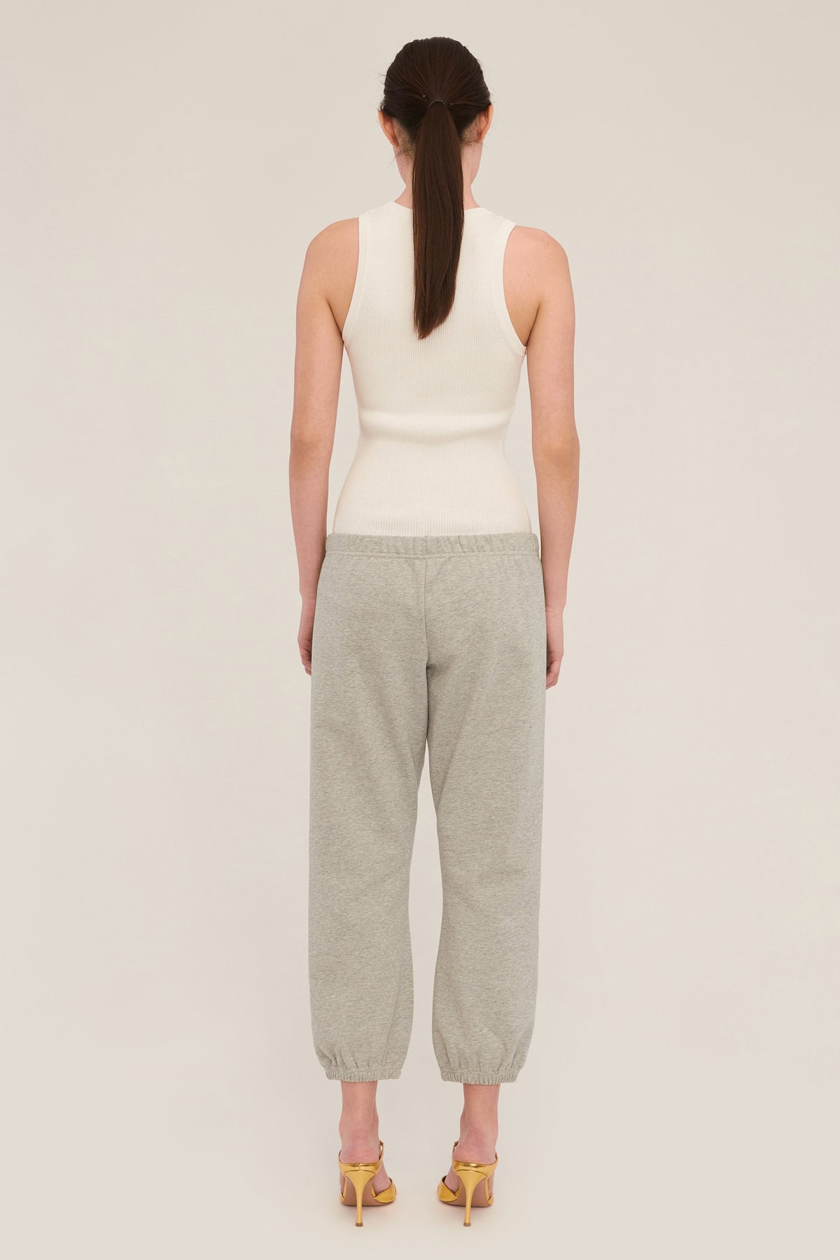 Blaine Low Rise Cropped Sweatpant in Heather Grey | MARISSA WEBB